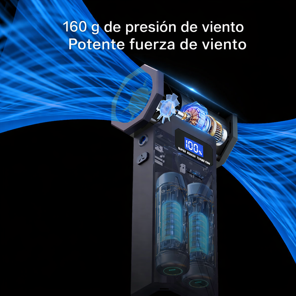 Soplador de Aire de 4 Velocidades, hasta 110000rpm, batería de 4000mAh, pantalla LED con indicador de batería