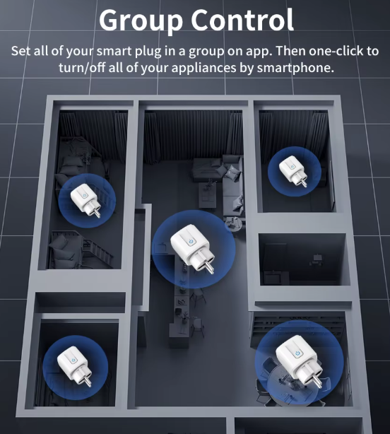 Enchufe Inteligente Wi-Fi compatible con Alexa, protección contra sobretensiones y control de consumo energético, 20A