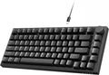 Teclado AJAZZ AK820 75%, Teclado mecánico con cable, 82 teclas con perilla de volumen, iluminación RGB blanca