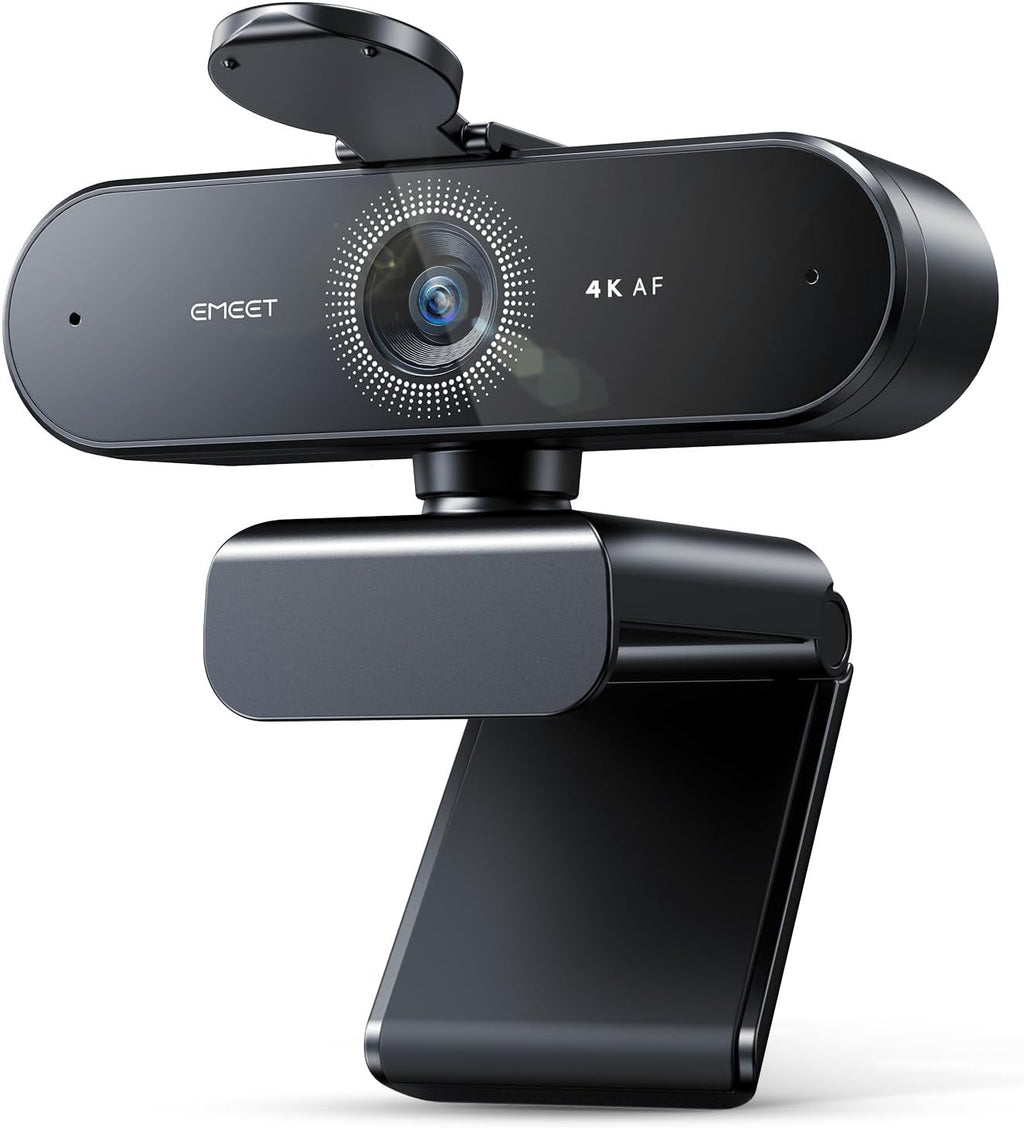 Webcam 4K con 2 micrófonos, cancelación de ruido, cámara Ultra HD 73°, PDAF