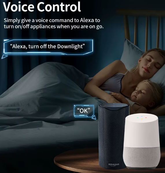 Enchufe Inteligente Wi-Fi compatible con Alexa, protección contra sobretensiones y control de consumo energético, 20A