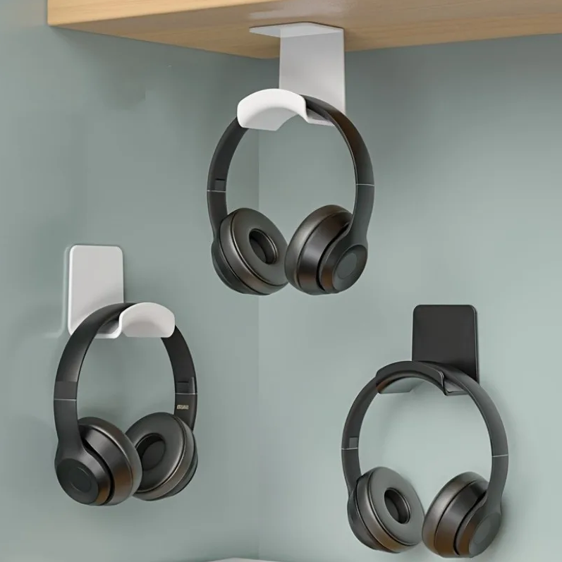 Soporte para auriculares, universal, montaje en pared, blanco o negro, 1 unidad