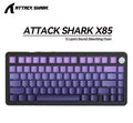Teclado mecánico inalámbrico, Attack Shark X85, iluminación RGB,perilla de volumen, conexión Bluetooth, 2.4G